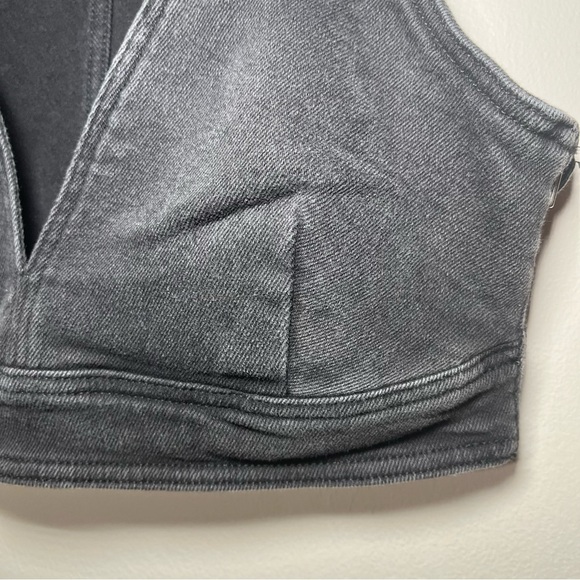 Wild Fable Black Denim Crop Top size Medium - Picture 3 of 11